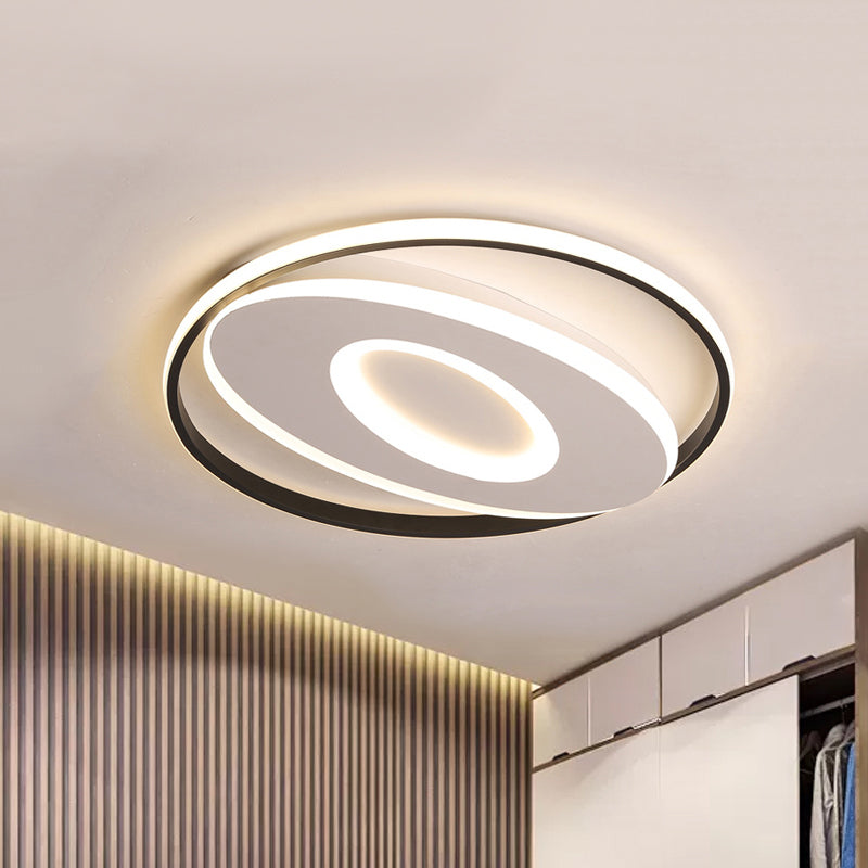 Modern Oval Flush Mount Lights - 16"/19.5"/23.5" Unique Ceiling Light Fixture in Warm/White Acrylic