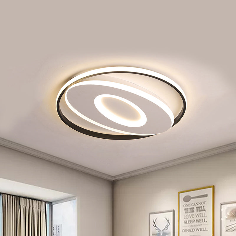 Modern Oval Flush Mount Lights - 16"/19.5"/23.5" Unique Ceiling Light Fixture in Warm/White Acrylic
