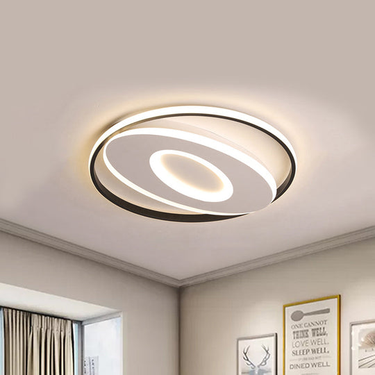 Modern Oval Flush Mount Lights - 16"/19.5"/23.5" Unique Ceiling Light Fixture in Warm/White Acrylic