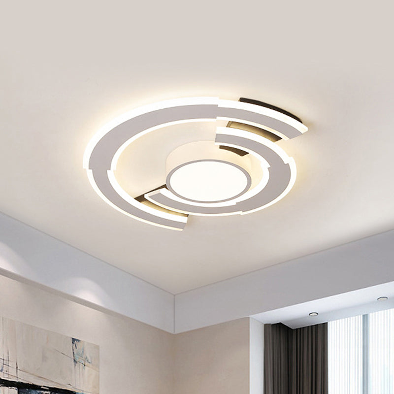 Modern Acrylic Flush Mount Ceiling Lights - Traverse Lighting Fixture (16" / 19.5" / 23.5") in Warm/White