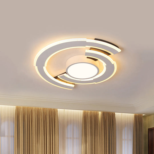 Modern Acrylic Flush Mount Ceiling Lights - Traverse Lighting Fixture (16" / 19.5" / 23.5") in Warm/White