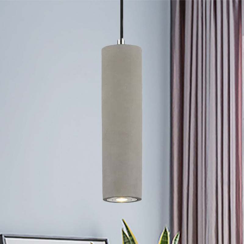 Nordic Style Tube Pendant Light in Grey - Warm/White Light
