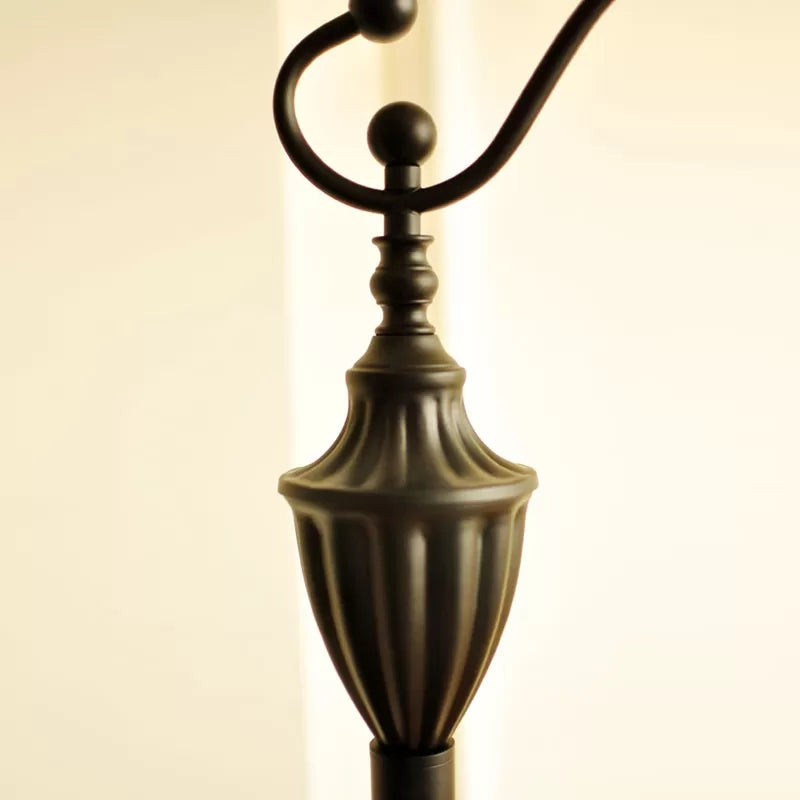 Contemporary Black Base Floor Lamp with Bucket Shade - Ideal for Living Room