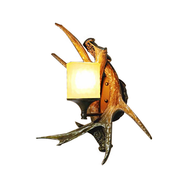 Modern Style Marble Wall Lamp with Bronze Cylinder - 1 Light Dining Room Sconce Fixture, Elk Design