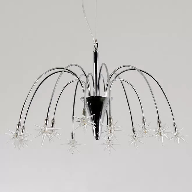 Silver Finish Firework Pendant Chandelier - Metal, Romantic, Pretty, Ideal for Dining Room