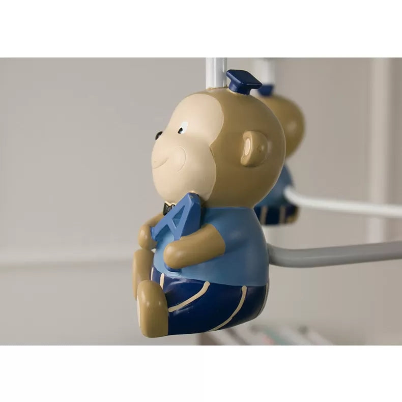 Tapered Shade Chandelier with Monkey Accent - Ideal for Kids' Dining Room