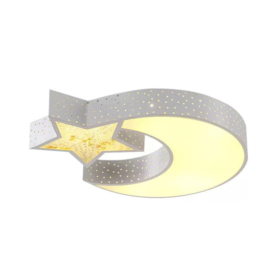 Hollow Star Moon LED Ceiling Light for Kids' Study Room