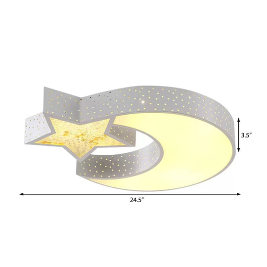 Hollow Star Moon LED Ceiling Light for Kids' Study Room
