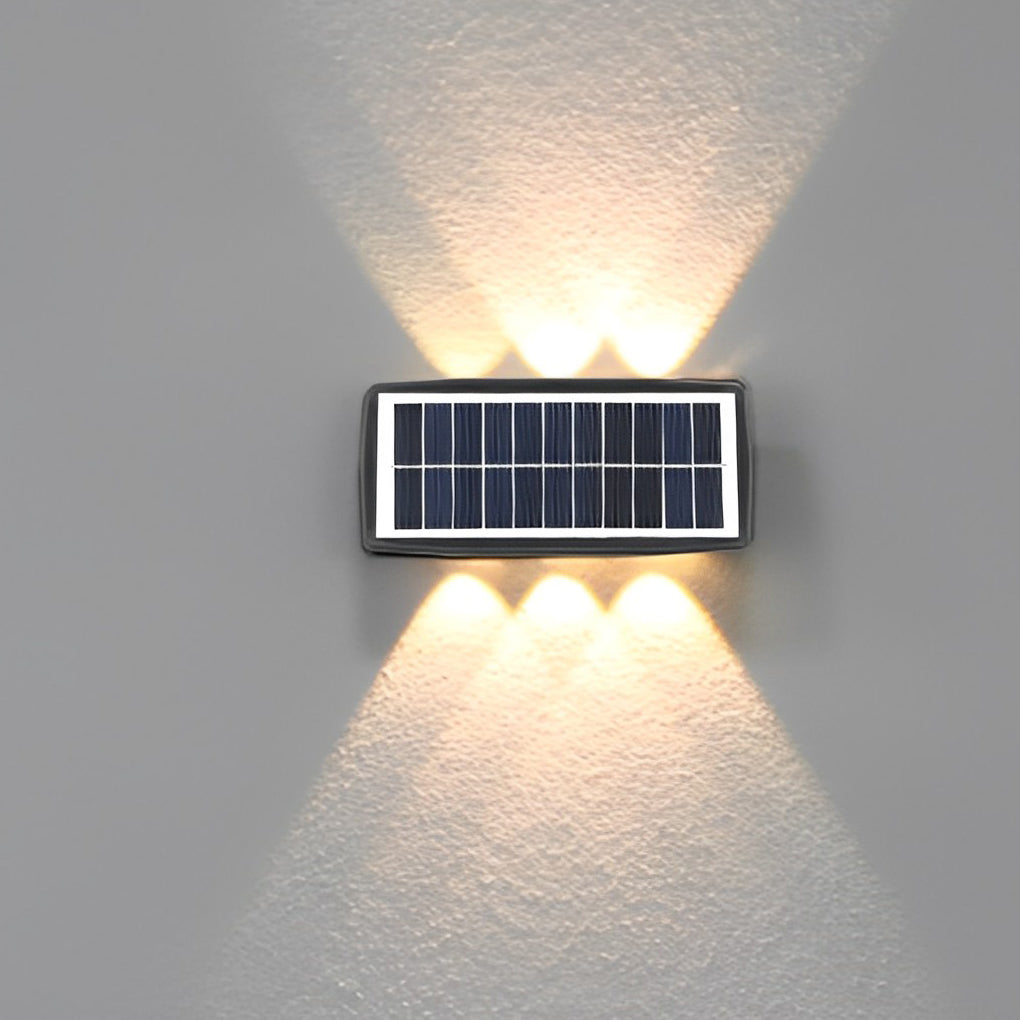 Rectangular Solar LED Up and Down Outdoor Wall Lamp