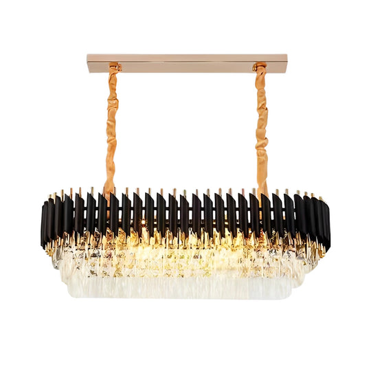 Round Oval Crystal Three Step Dimming Luxury Post Modern Chandelier