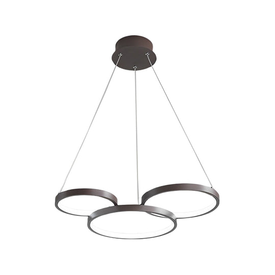 3 Rings Chandelier Dimmable Ceiling Light with Remote Control