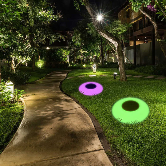 Enchanting RGB Solar Powered Pool Lights Waterproof Outdoor LED Round Lamps