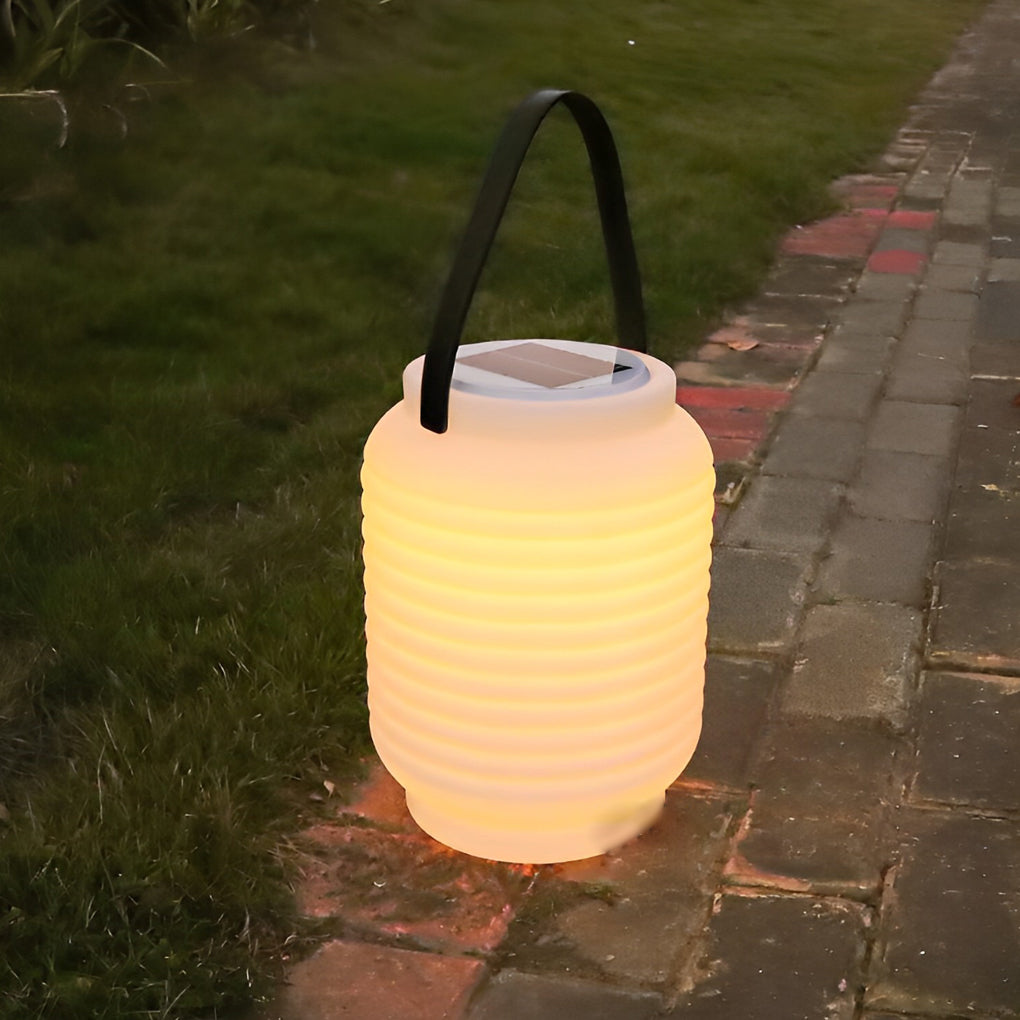 Portable Waterproof Cylinder LED Solar Camping Lantern