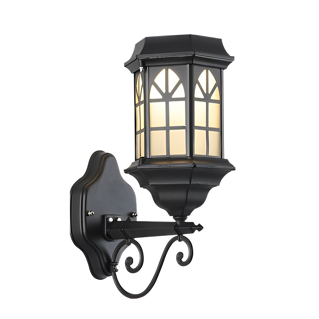 Retro Waterproof Dimmable Solar Wall Lamp with Remote Outdoor Sconce