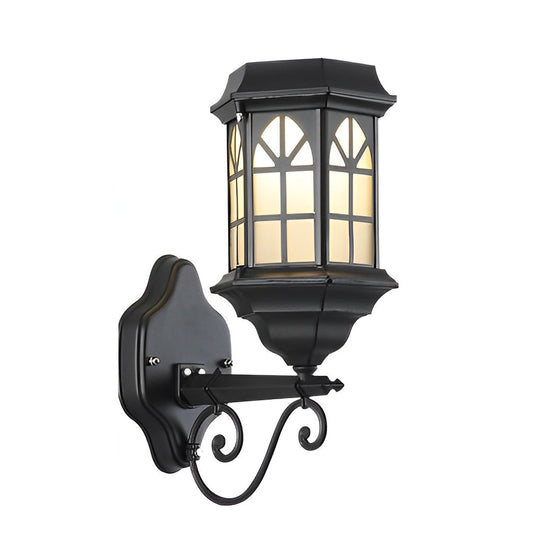 Retro Waterproof Dimmable Solar Wall Lamp with Remote Outdoor Sconce