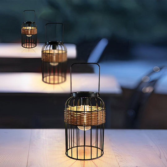 Portable Lantern Shape Rattan Solar Night Light – Waterproof & Intelligent
