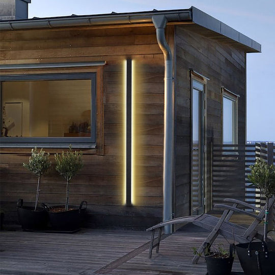 Waterproof Outdoor Long LED Linear Lights Black Modern Wall Lighting