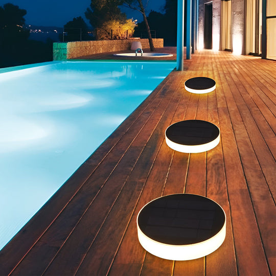 Seamless Solar Disk Lights Elegant LED Ground Lighting for Outdoor Landscapes