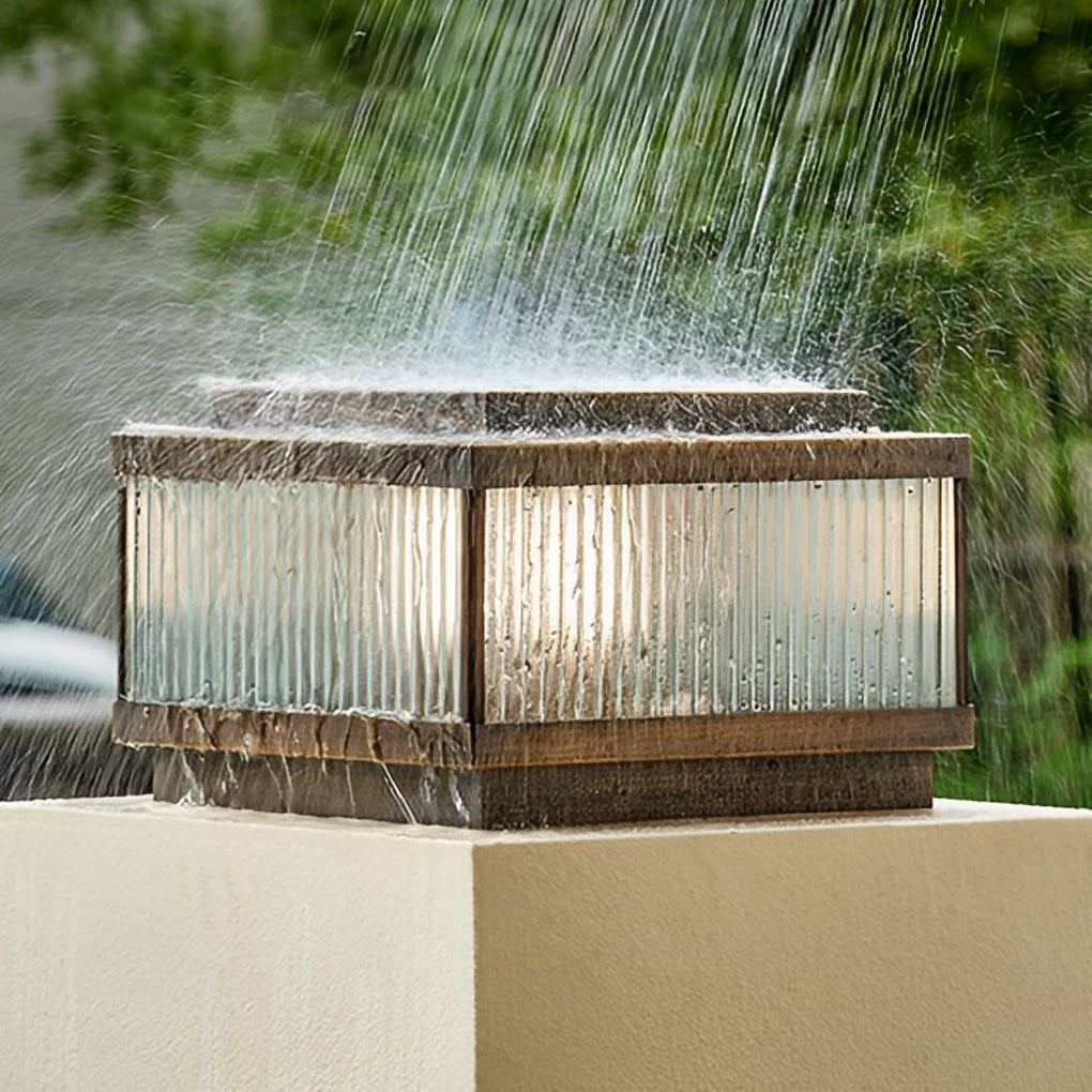 Square Solar Powered Waterproof Fence Post Lights with Remote