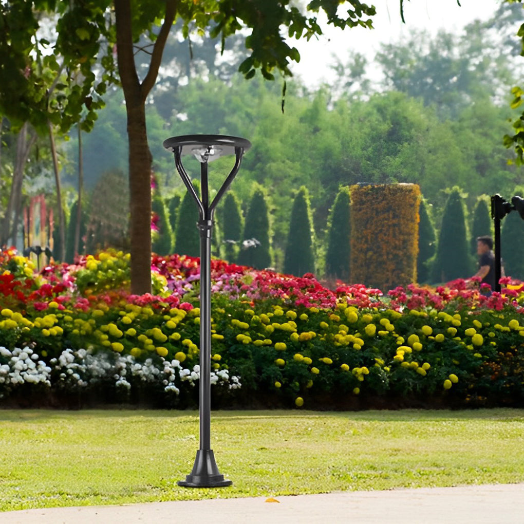 Intelligent Modern Solar LED Lamp Post – Outdoor Waterproof Round Light
