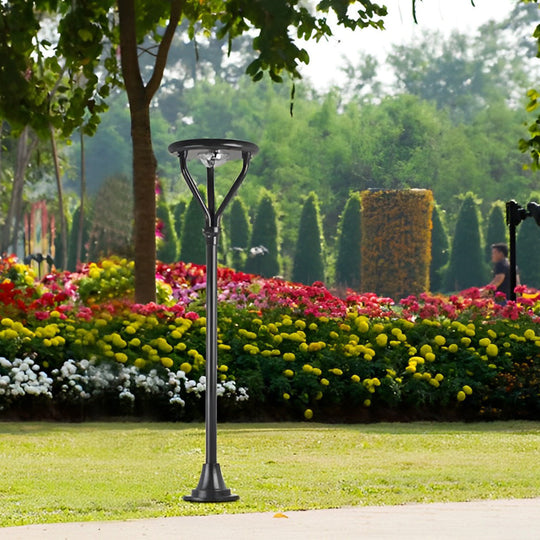 Intelligent Modern Solar LED Lamp Post – Outdoor Waterproof Round Light