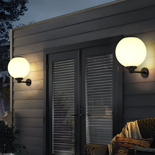 Round Three Step Dimming LED Solar Wall Lights – Waterproof Outdoor Lamp