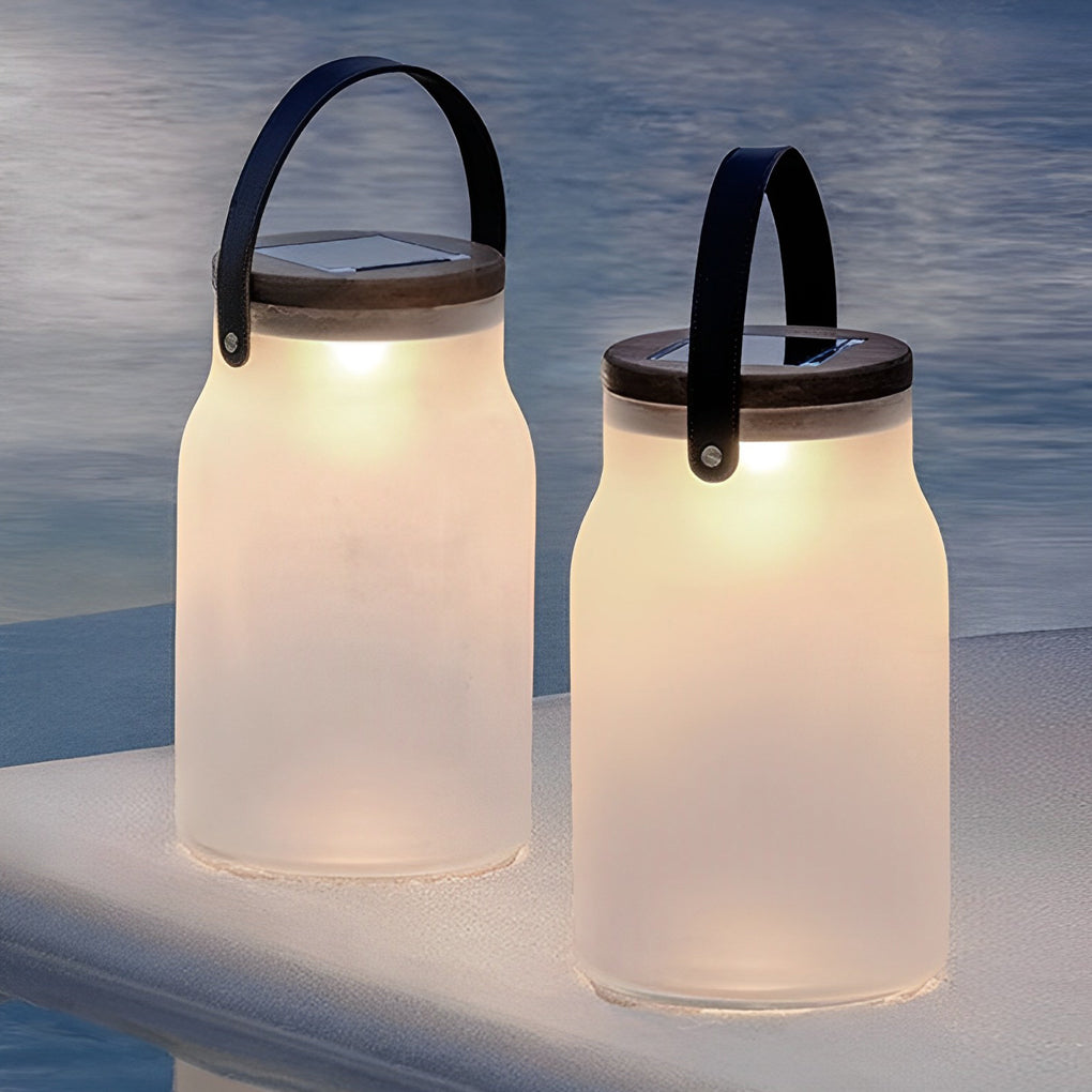 Bottle Jar-Shaped White Solar LED Lawn Light