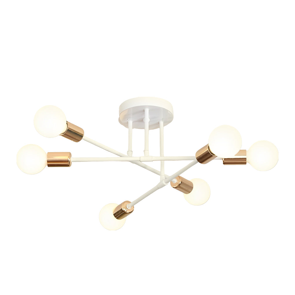 Elegant 6 Light Flush Mount LED Ceiling Light with E26 E27 Base