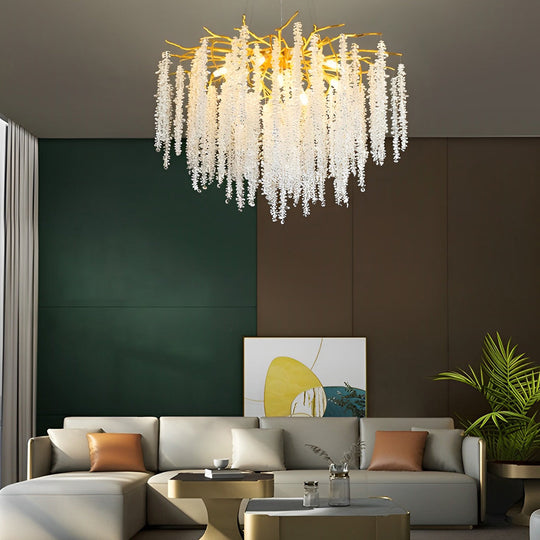 Creative Branches Crystal Pendant Three Step Dimming Modern Chandelier