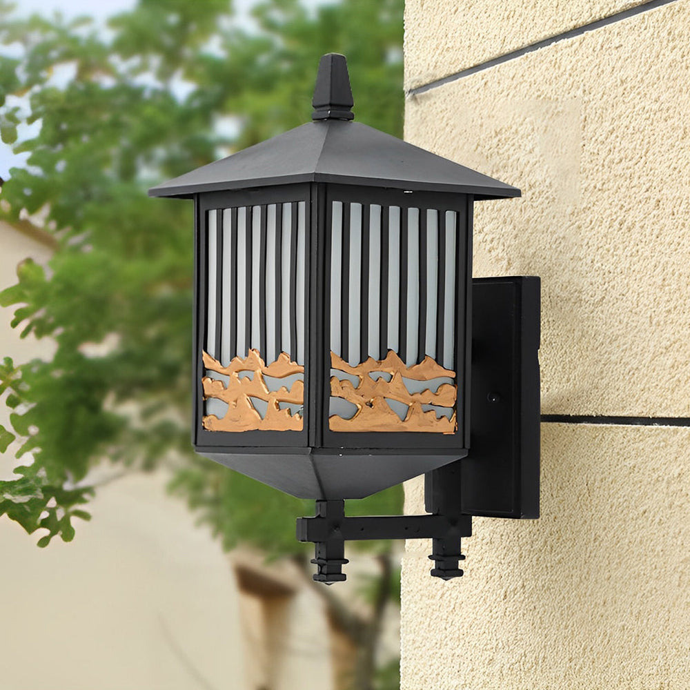 Retro Waterproof LED Black Modern Solar Wall Lights Outdoor Sconce