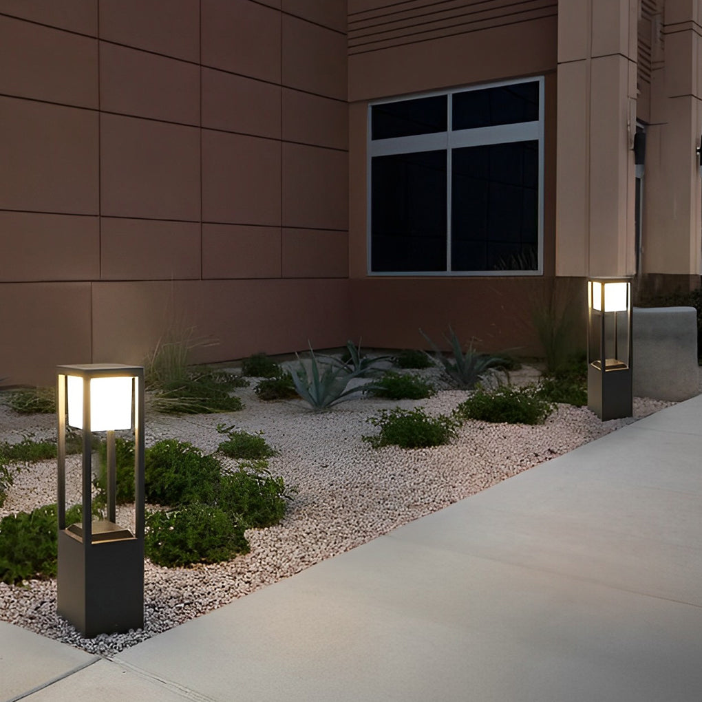 Hollow Rectangular Solar LED Pathway Bollard Lights