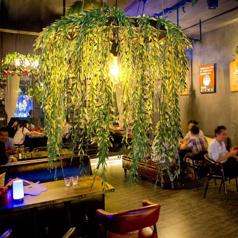 Vintage Metal 1-Head Black LED Pendant Lamp for Plant Restaurant, Hanging Design with Down Lighting, 13"/19"/23" Width