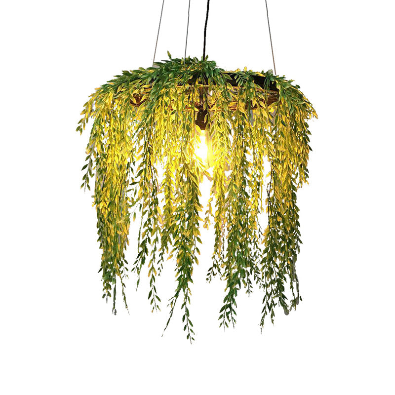 Vintage Metal 1-Head Black LED Pendant Lamp for Plant Restaurant, Hanging Design with Down Lighting, 13"/19"/23" Width