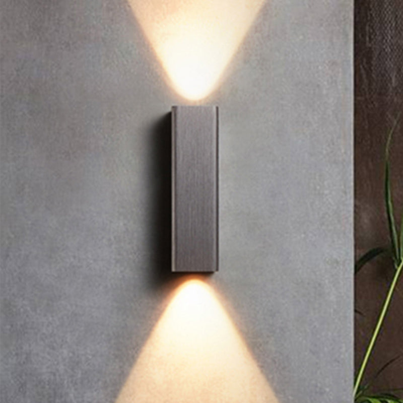 Contemporary Metallic LED Wall Sconce in Bronze/Gold/Coffee for Living Room - Mountable Up & Down Light