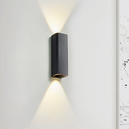 Contemporary Metallic LED Wall Sconce in Bronze/Gold/Coffee for Living Room - Mountable Up & Down Light
