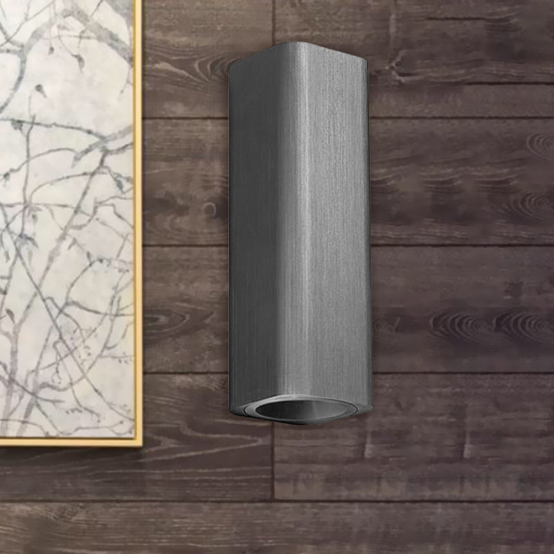 Contemporary Metallic LED Wall Sconce in Bronze/Gold/Coffee for Living Room - Mountable Up & Down Light