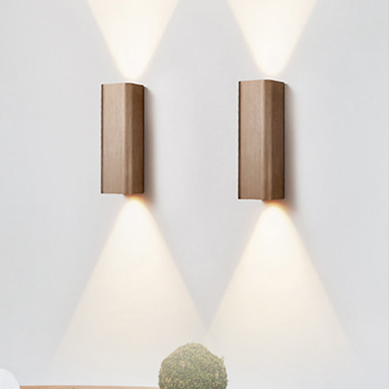 Contemporary Metallic LED Wall Sconce in Bronze/Gold/Coffee for Living Room - Mountable Up & Down Light