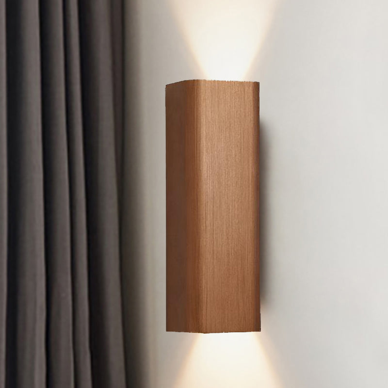 Contemporary Metallic LED Wall Sconce in Bronze/Gold/Coffee for Living Room - Mountable Up & Down Light