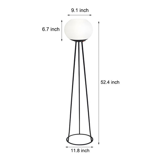52 Inch Globe LED Outdoor Tripod Floor Lamp