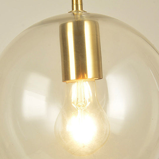 Modern Glass Globe Pendant Light - 1 Head, 8"/12" Wide - Stylish Dining Room Hanging Lamp Kit