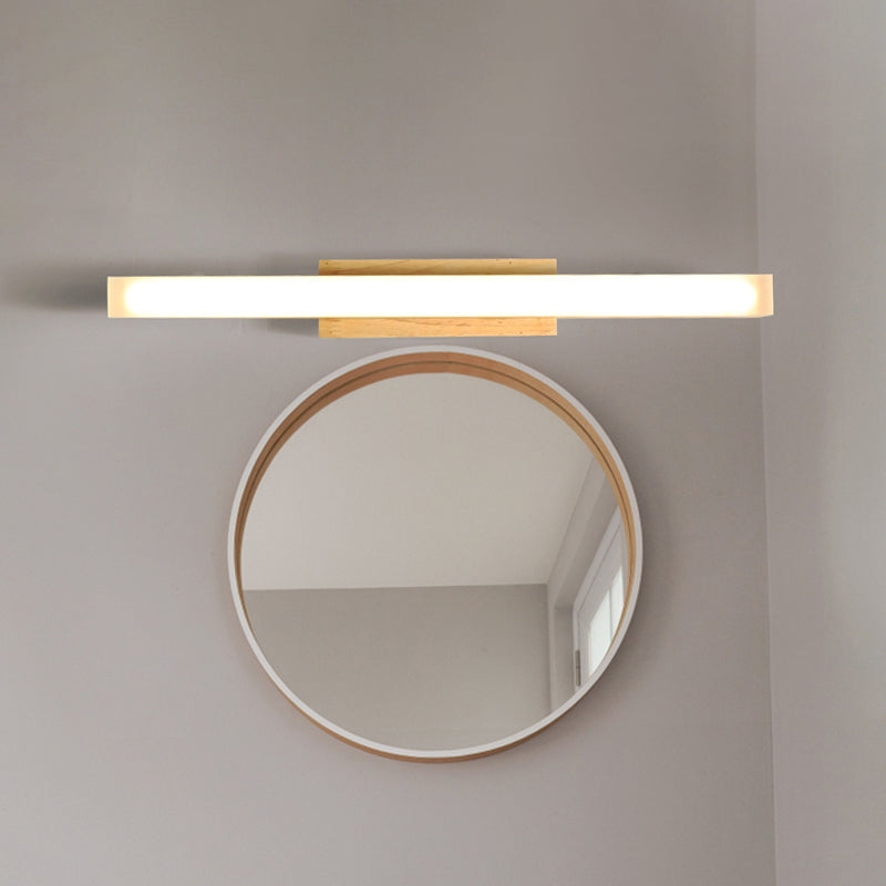 Modern Wood Linear Vanity LED Light in 3 Sizes with White or Warm Light Option