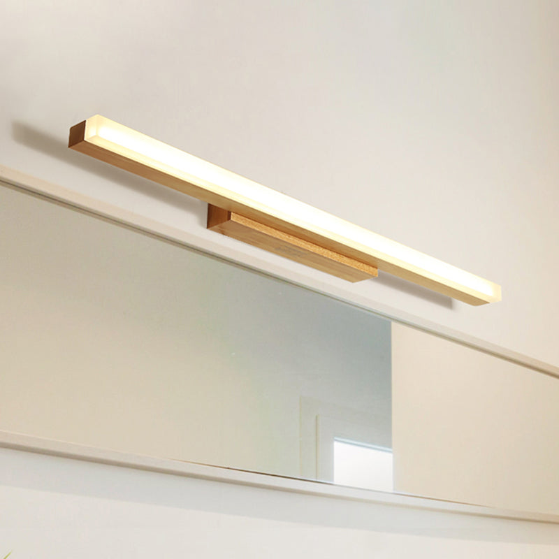 Modern Wood Linear Vanity LED Light in 3 Sizes with White or Warm Light Option