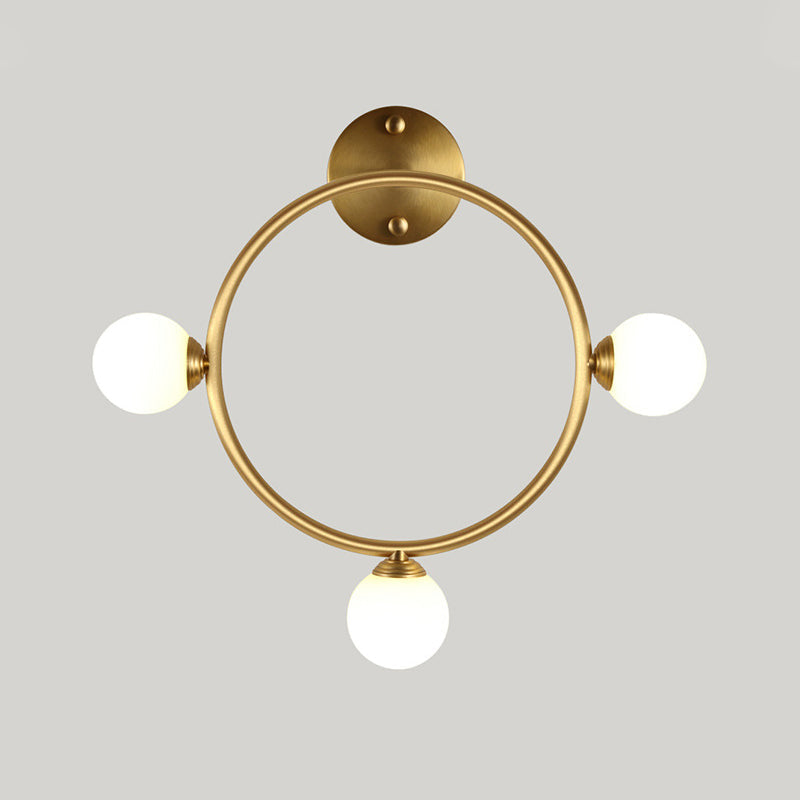 Modern Brass Metal Wall Sconce with 3 LED Lights for Bedside