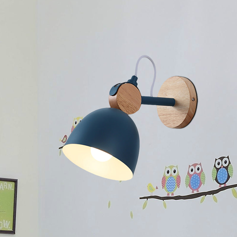 Adjustable Nordic Style Metal Dome Wall Sconce with 1 Light - Perfect for Living Rooms