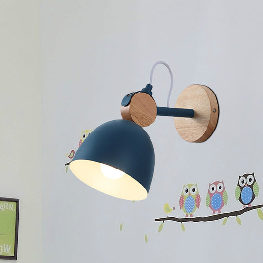 Adjustable Nordic Style Metal Dome Wall Sconce with 1 Light - Perfect for Living Rooms
