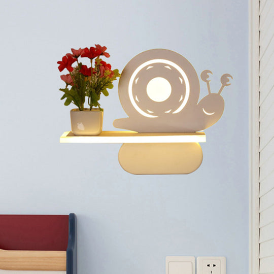 Modern Acrylic Wall Sconce with Shelf - White