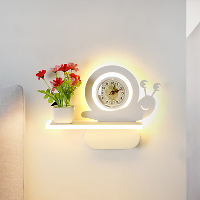 Modern Acrylic Wall Sconce with Shelf - White