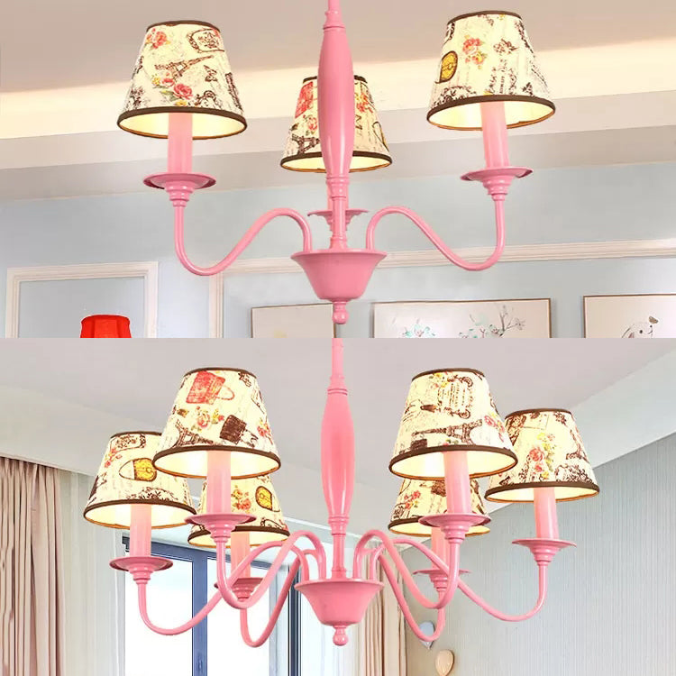 Metal Pink Bag-inspired Chandelier Light for Contemporary Girls' Bedroom
