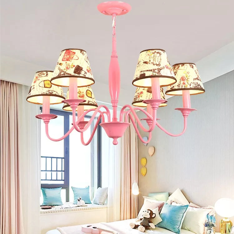 Metal Pink Bag-inspired Chandelier Light for Contemporary Girls' Bedroom