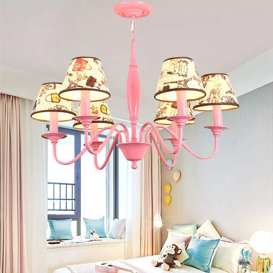 Metal Pink Bag-inspired Chandelier Light for Contemporary Girls' Bedroom